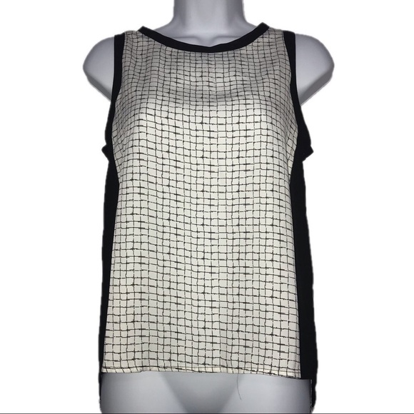 2/$20 Monteau Sleeveless Black White Plaid? Top XS - Picture 2 of 7
